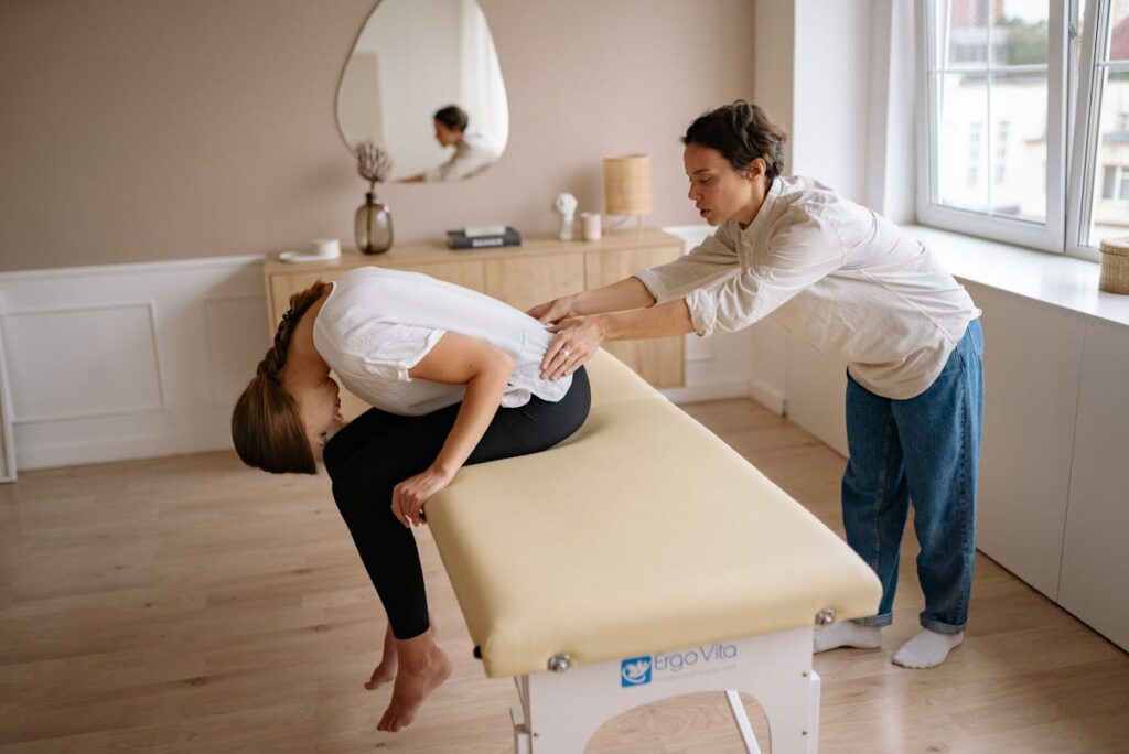 A Client Having a Hip Massage