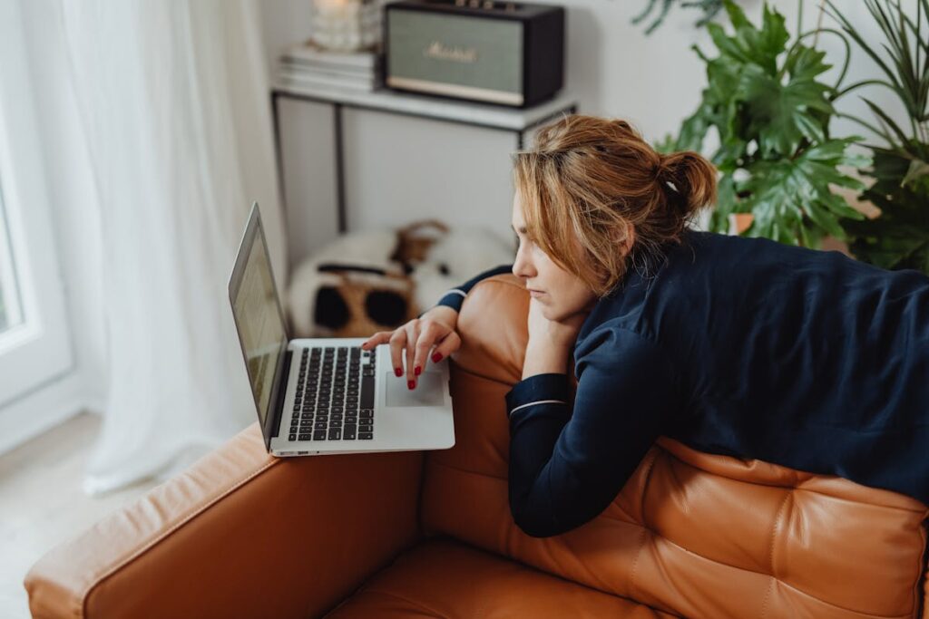 Woman Using a Laptop Computer